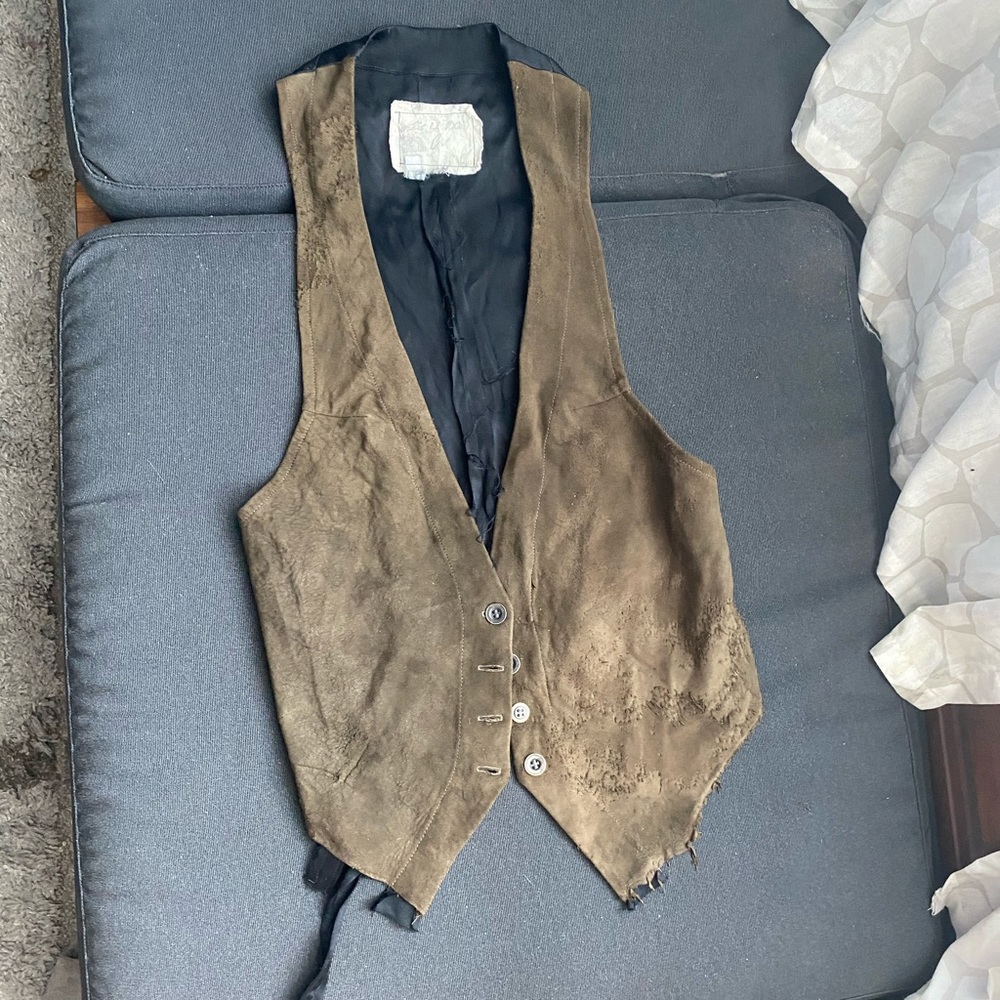 Greg Lauren vintage suede distressed vest
